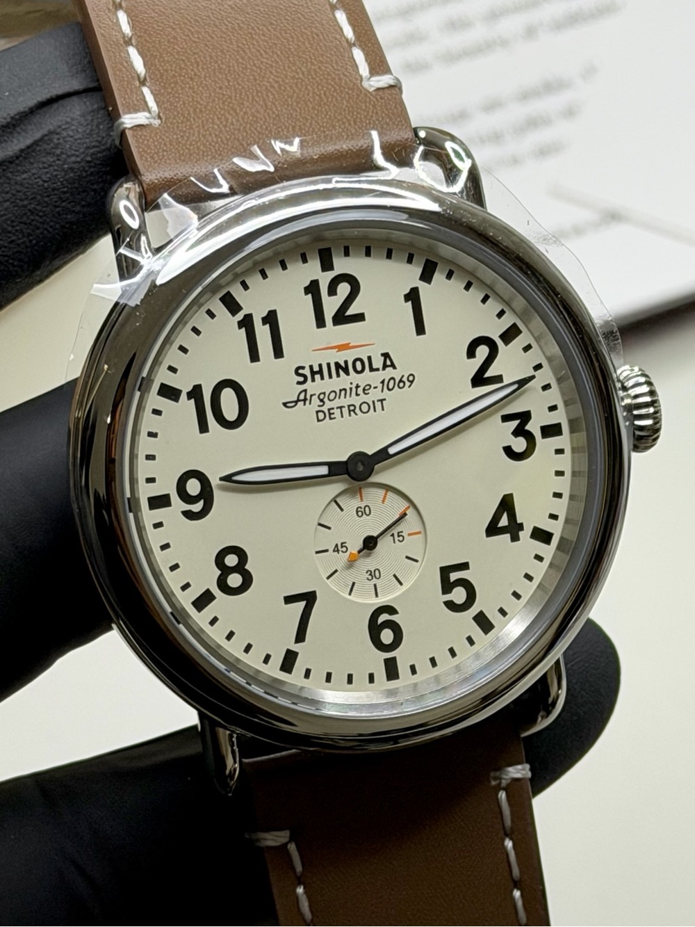 Shinola Detroit The Runwell Argonite-1069 White Dial SS Men’s 47mm Luxury Watch